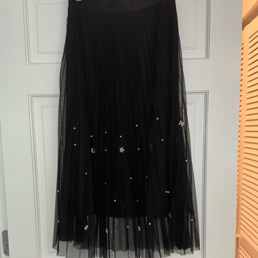 Anthropologie Eva Franco  tulle skirt with pearls